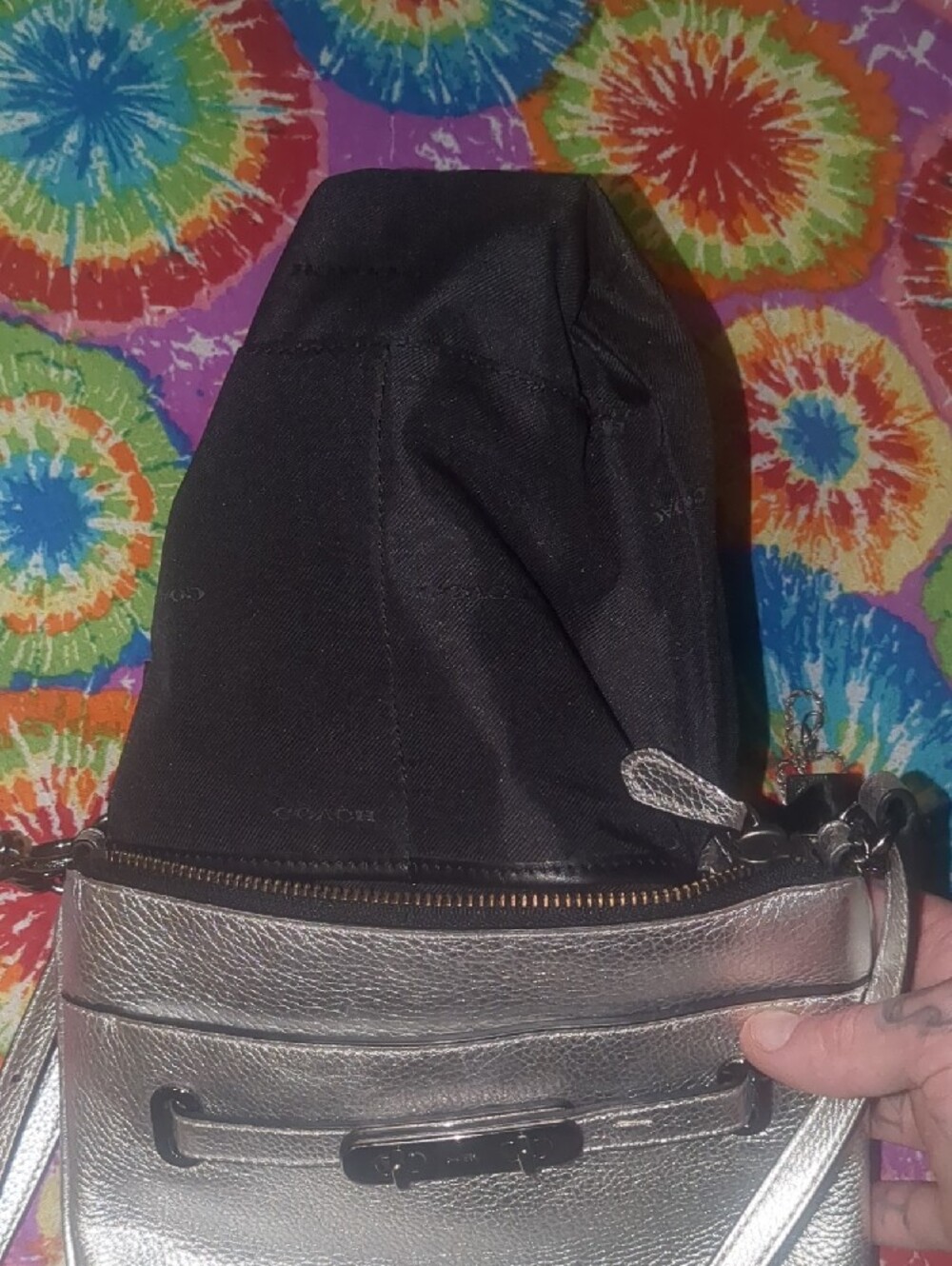 Coach Silver Metallic Crossbody Bag - Picture 11 of 13